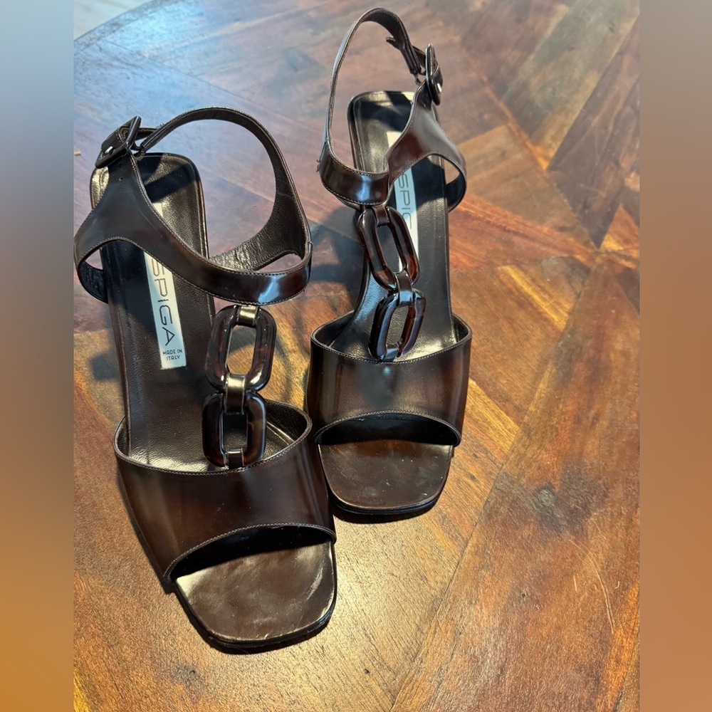 Via Spiga Brown Strappy Sandals